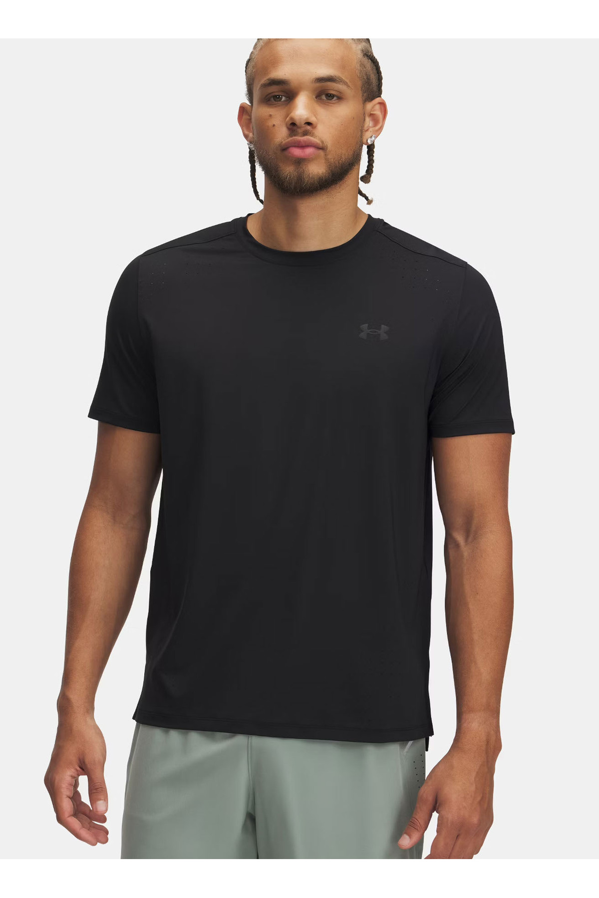 آندر آرمور تی‌شرت مردانه ساده معمولی یقه گرد مشکی Launch Elite مدل ۱۳۸۹۸۰۲-۰۰۱-UA