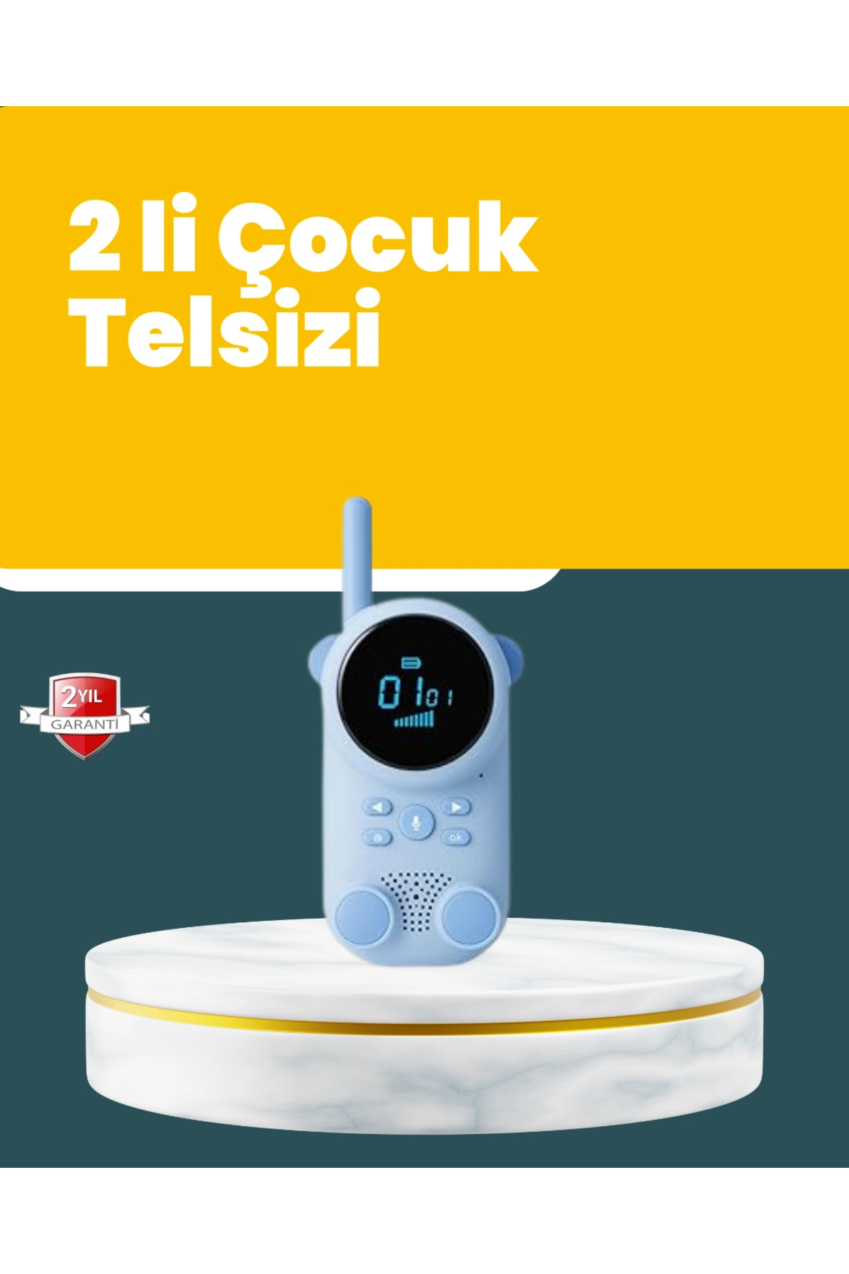 TeknomAVM LCD Ekranlı Çocuk Telsizi – İki Yönlü Ses, 1-3 km Çekim Mesafesi