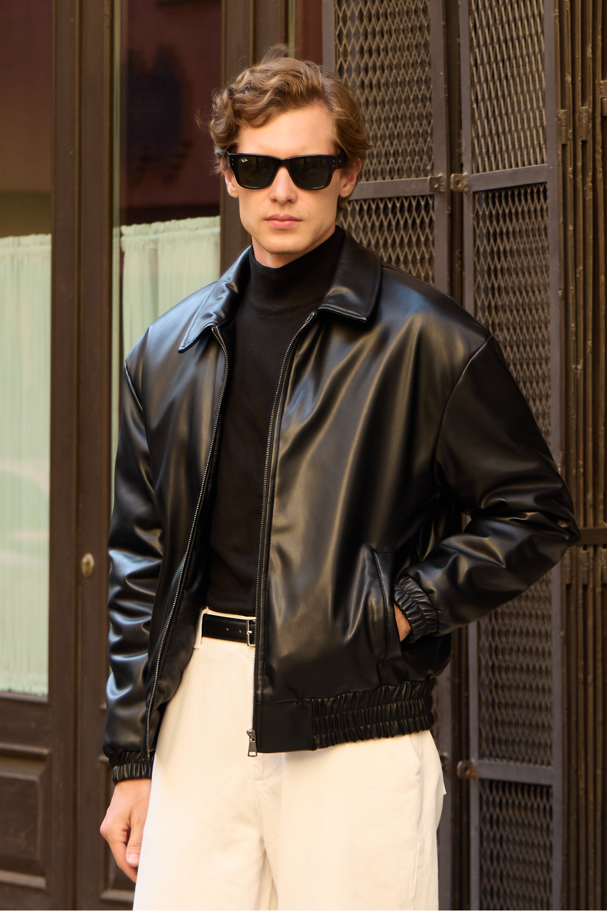 Danger  Erkek Limited Edition Deri Mont Ceket Siyah - Görsel 5