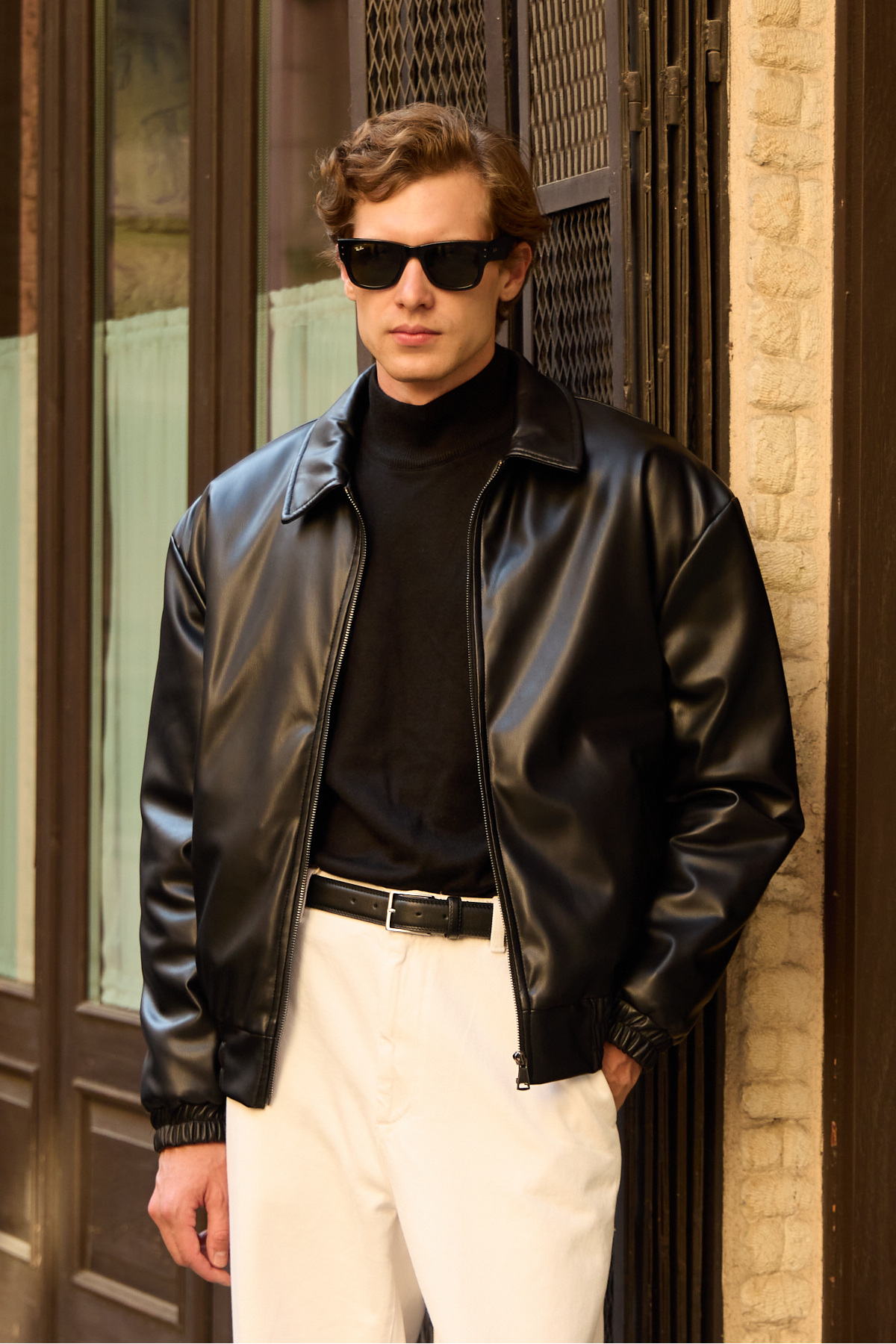 Danger  Erkek Limited Edition Deri Mont Ceket Siyah - Görsel 3