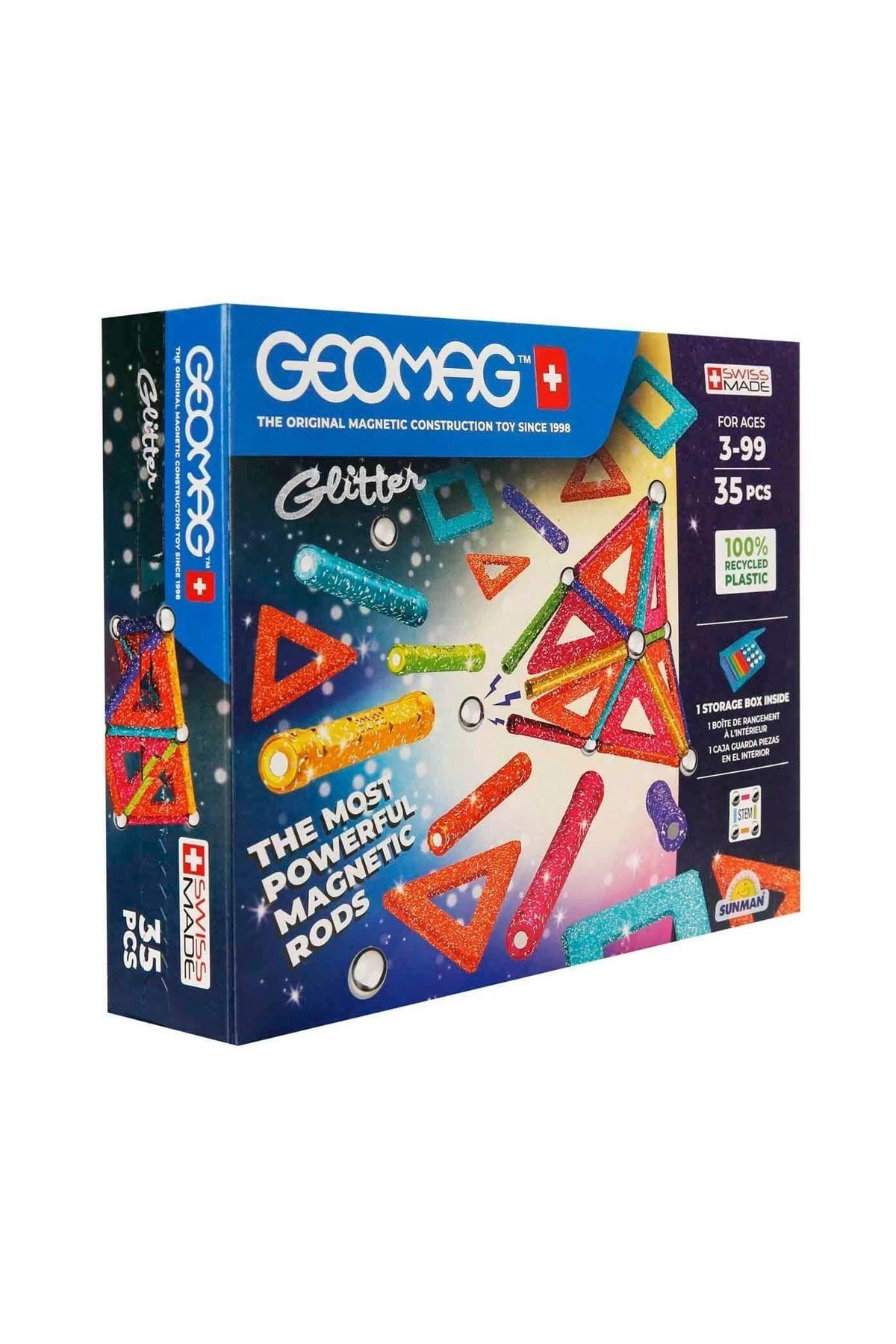 Glowify Store 0535 Geomag Glitter Manyetik Zeka Oyunu 35 Parça