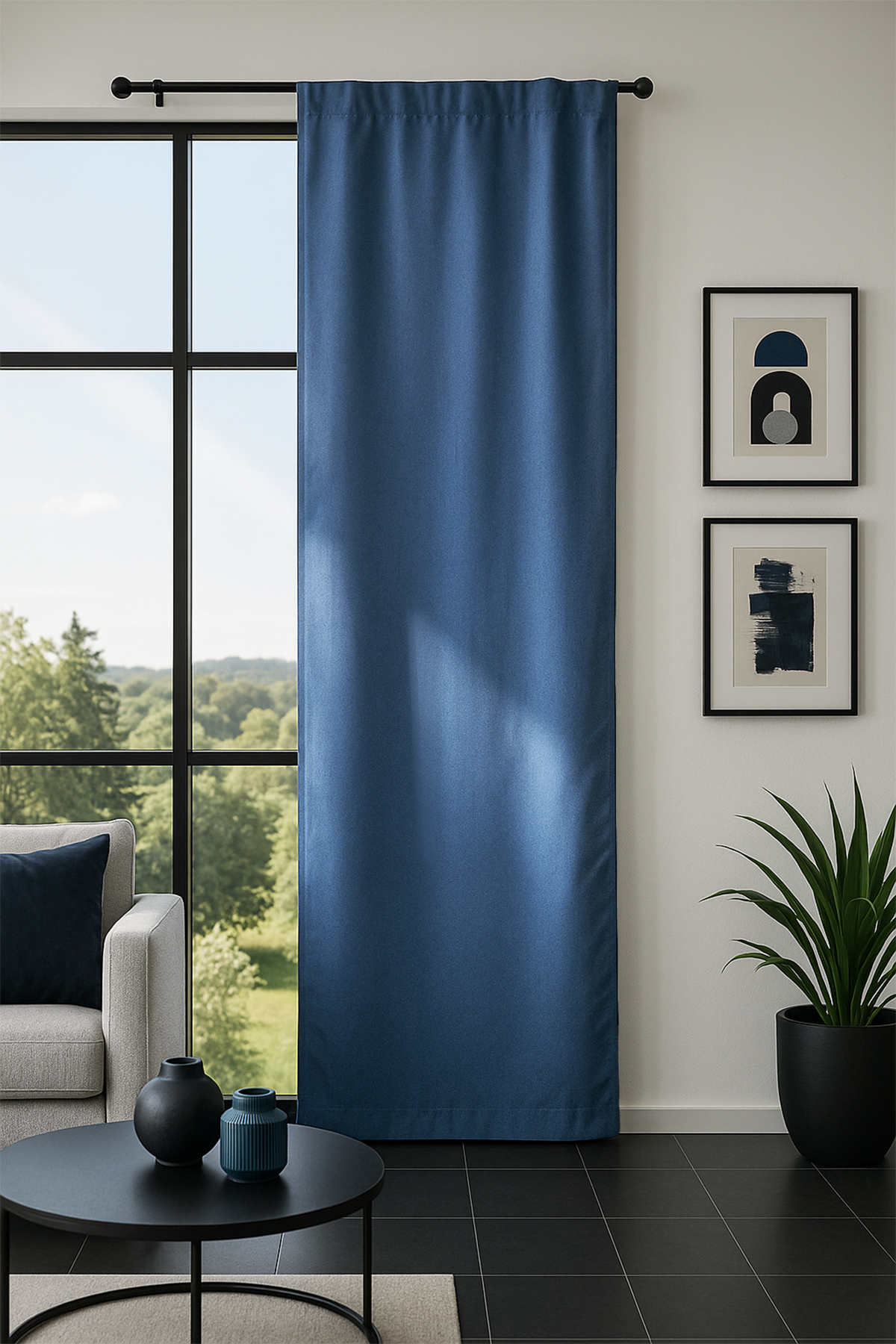 Diego Blackout Backdrop Curtain Blue 140x270