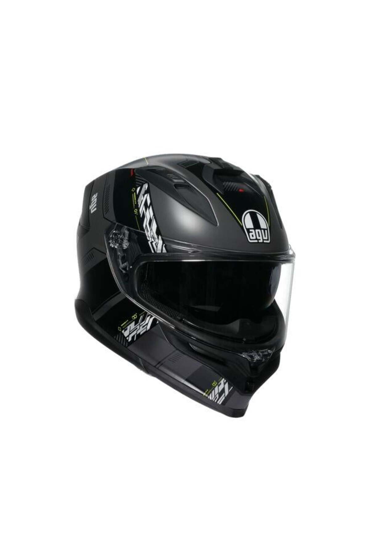 AGV K7 Kyber Matt Grey Yellow Fluo Kapalı Kask