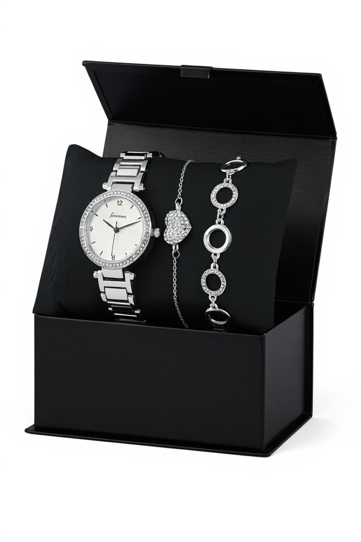 Forentina Gri Kol Saati-Kalpli Bileklik Kombin Set PS4107