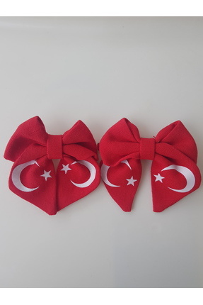 morjivert AY YILDIZLI KIRMIZI ÇİFTLİ FİYONK TOKA