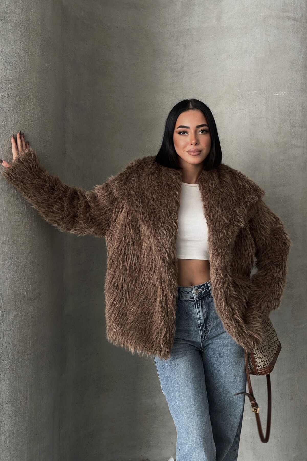 ALFUDO Moda Collection Yumuşak Dokulu Kürklü Mont