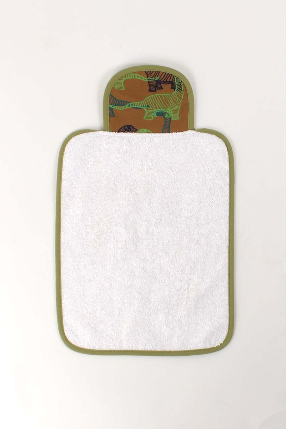 Ellia Soft NEW BABY DİNO | 2-4 YAŞ Nefes Alan Sırt Bezi %100 Pamuklu, Kreş ve Oyun Zamanı Havlu Sırtlık