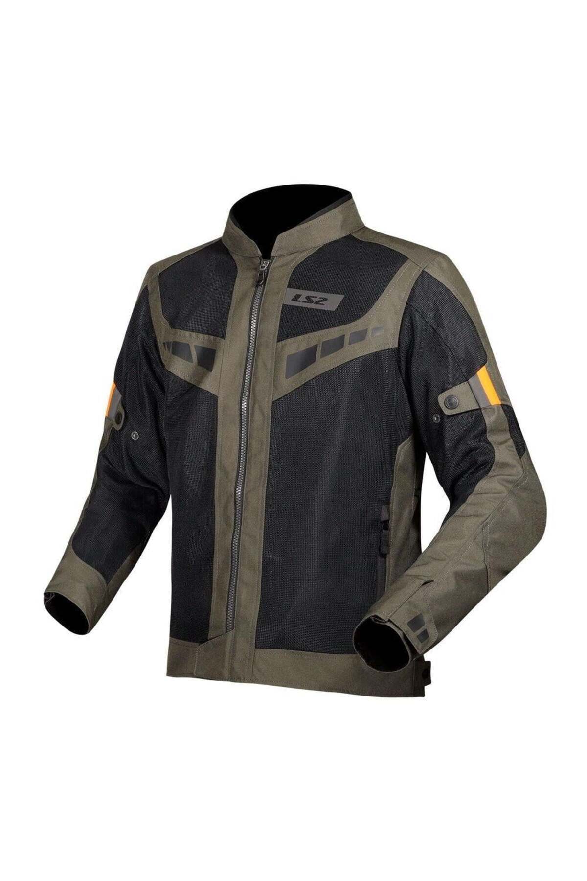 LS2 Blade Air Korumalı Motosiklet Montu Yazlık Haki-Turuncu