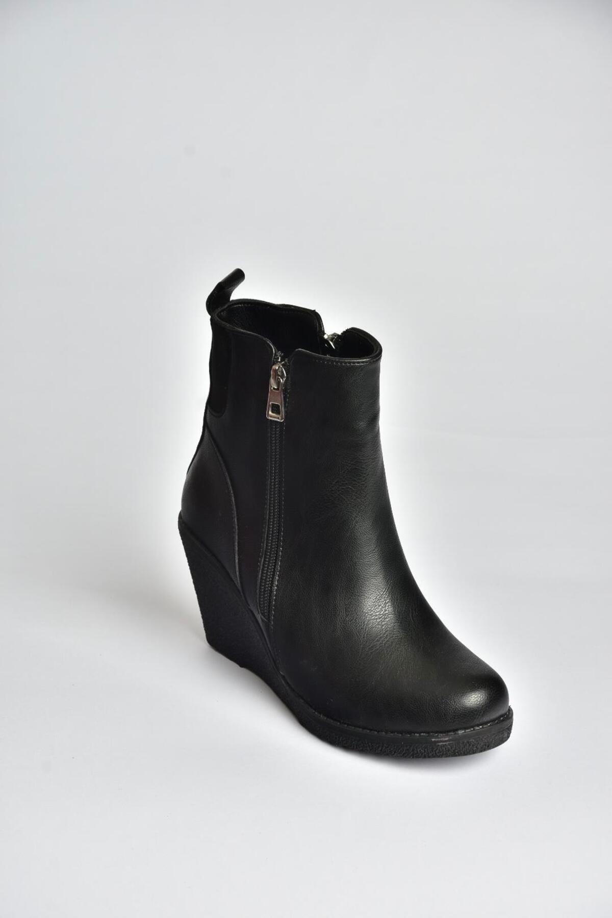 Fox Shoes V361196809 Siyah Dolgu Topuklu Kadın Bot görsel 6