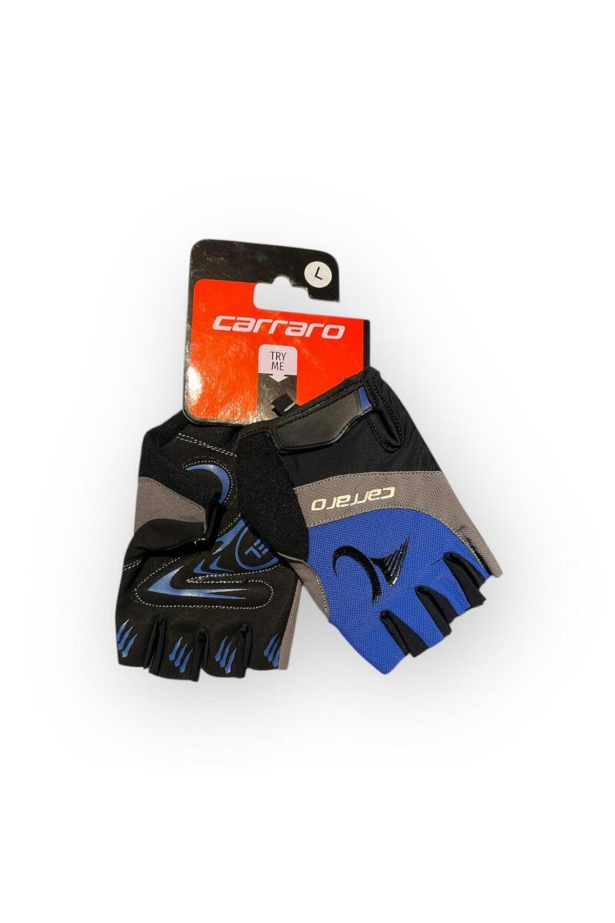 Carraro Kısa Parmak Eldiven V7 B - Siyah/Mavi - L Beden
