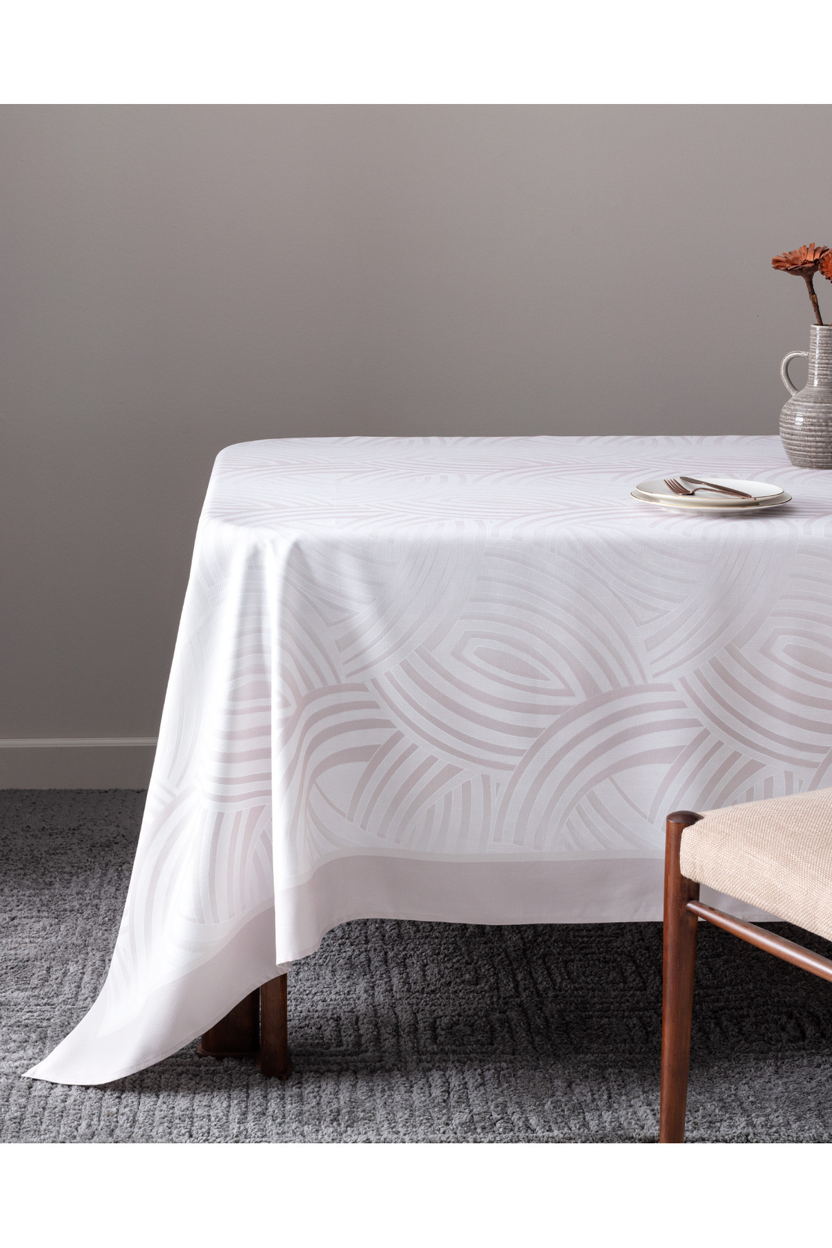 Madame Coco Fragne Masa Örtüsü - Bej - 150x250 cm