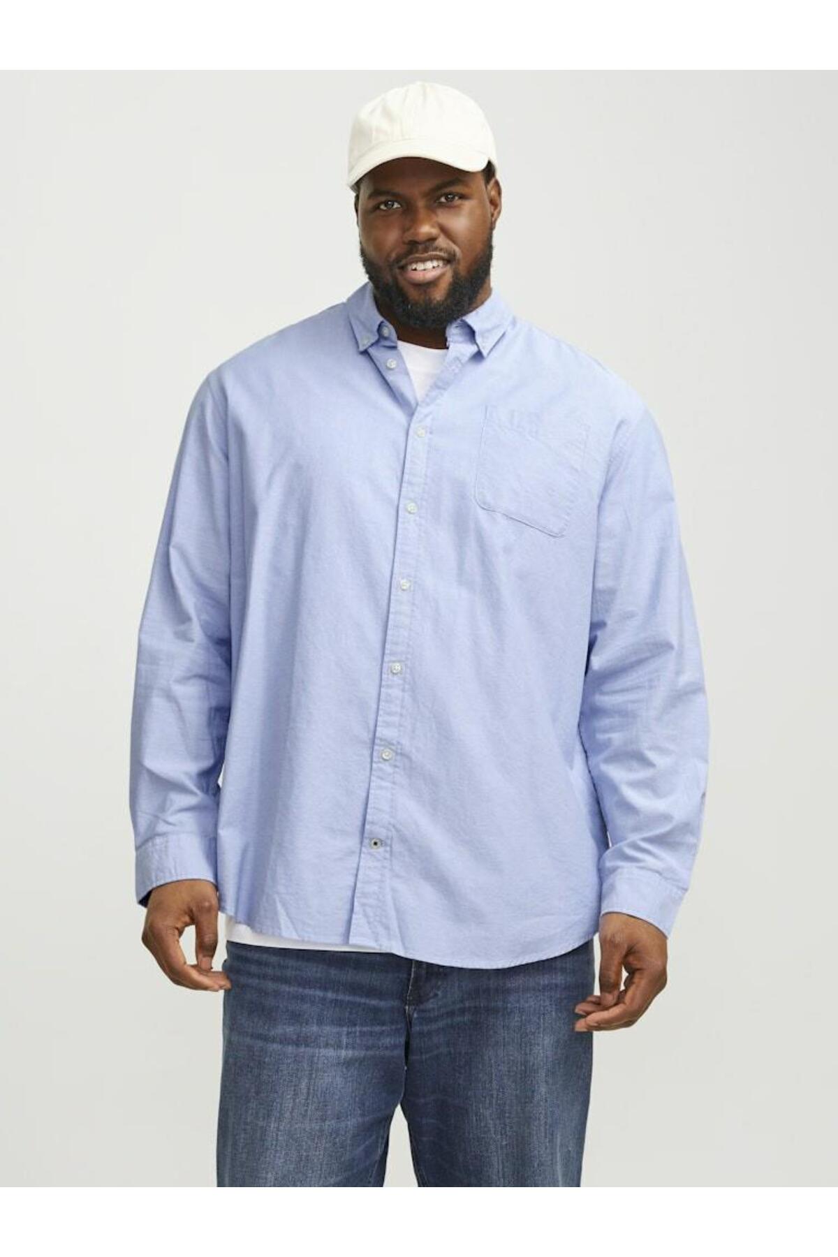Jack & Jones Jack Jones Oxford Plus Büyük Beden Erkek Gömlek 12190444 görsel 3