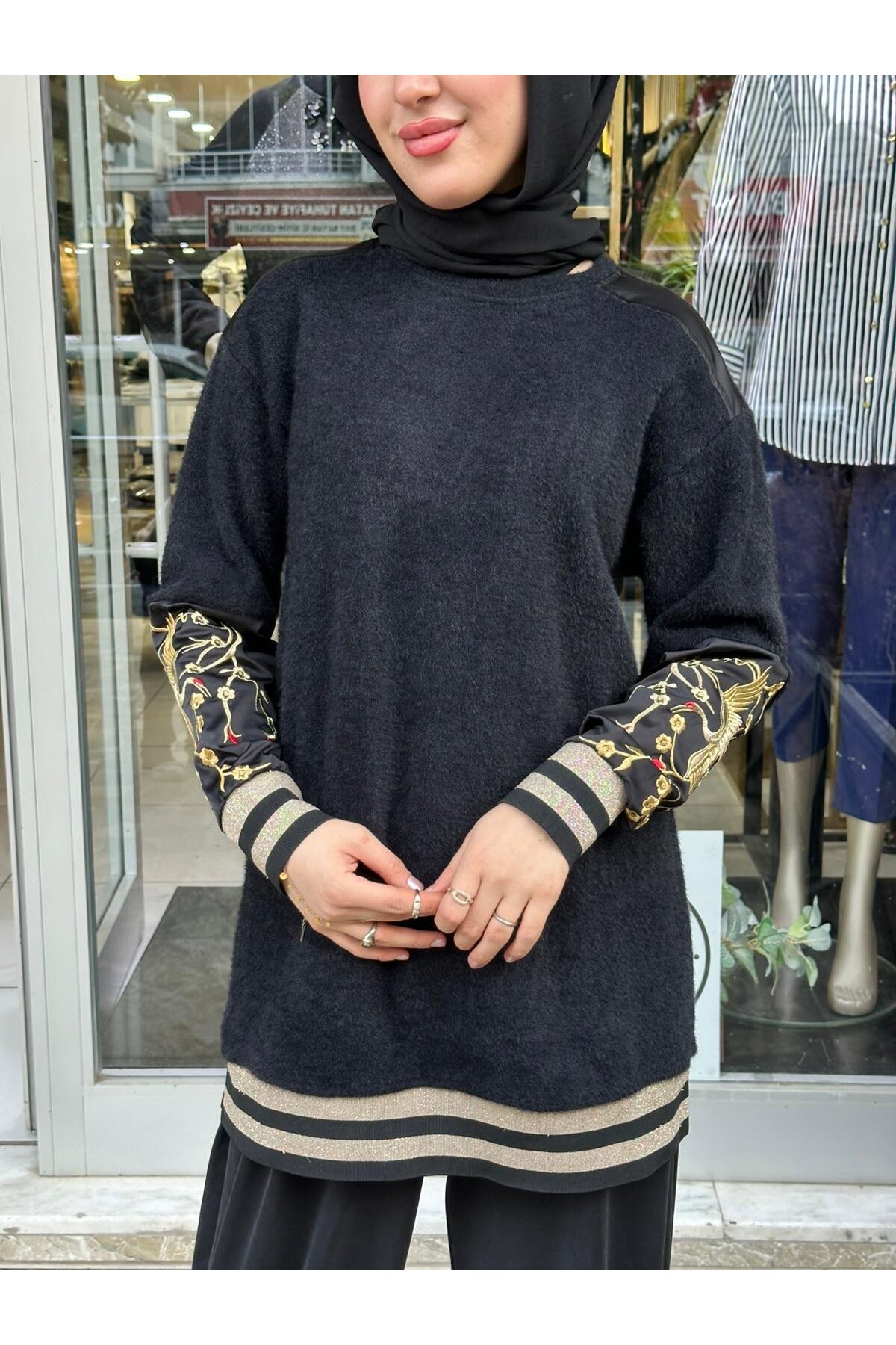 ニット/セーター mother sonia angora knit tunic Missemramiss 5009 Rovıque Nakış Detaylı Angora Tunik - Fiyatı