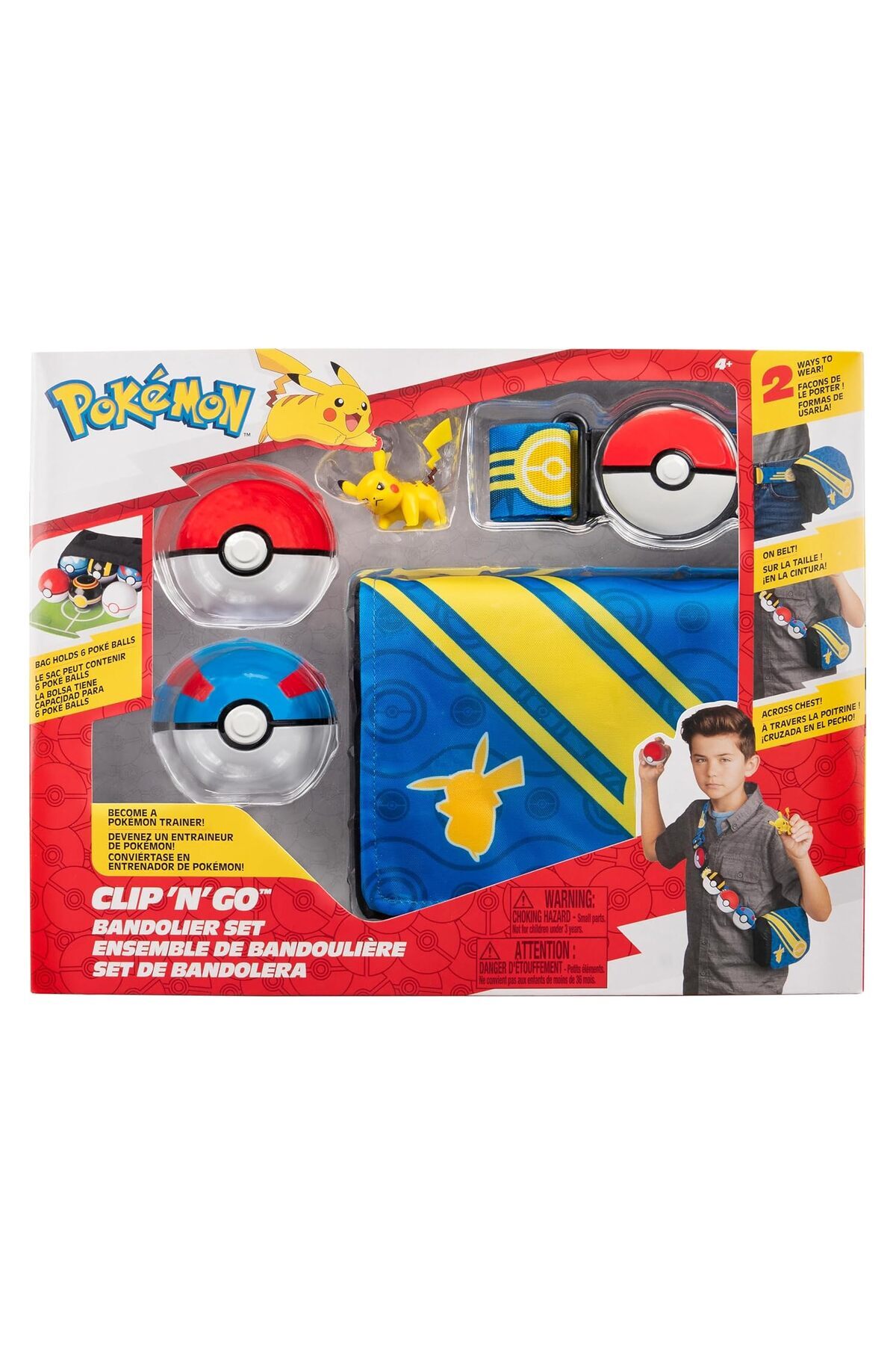Hepta Collection Bandolier Seti - Pokéball, Great Ball ve Pikachu Temalı Kemer ve Çanta ile Pikachu #4 - W5