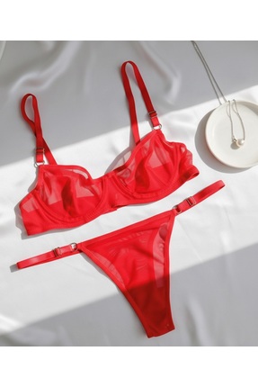 Solé Lingerie Tül Tanga Sütyen Takım