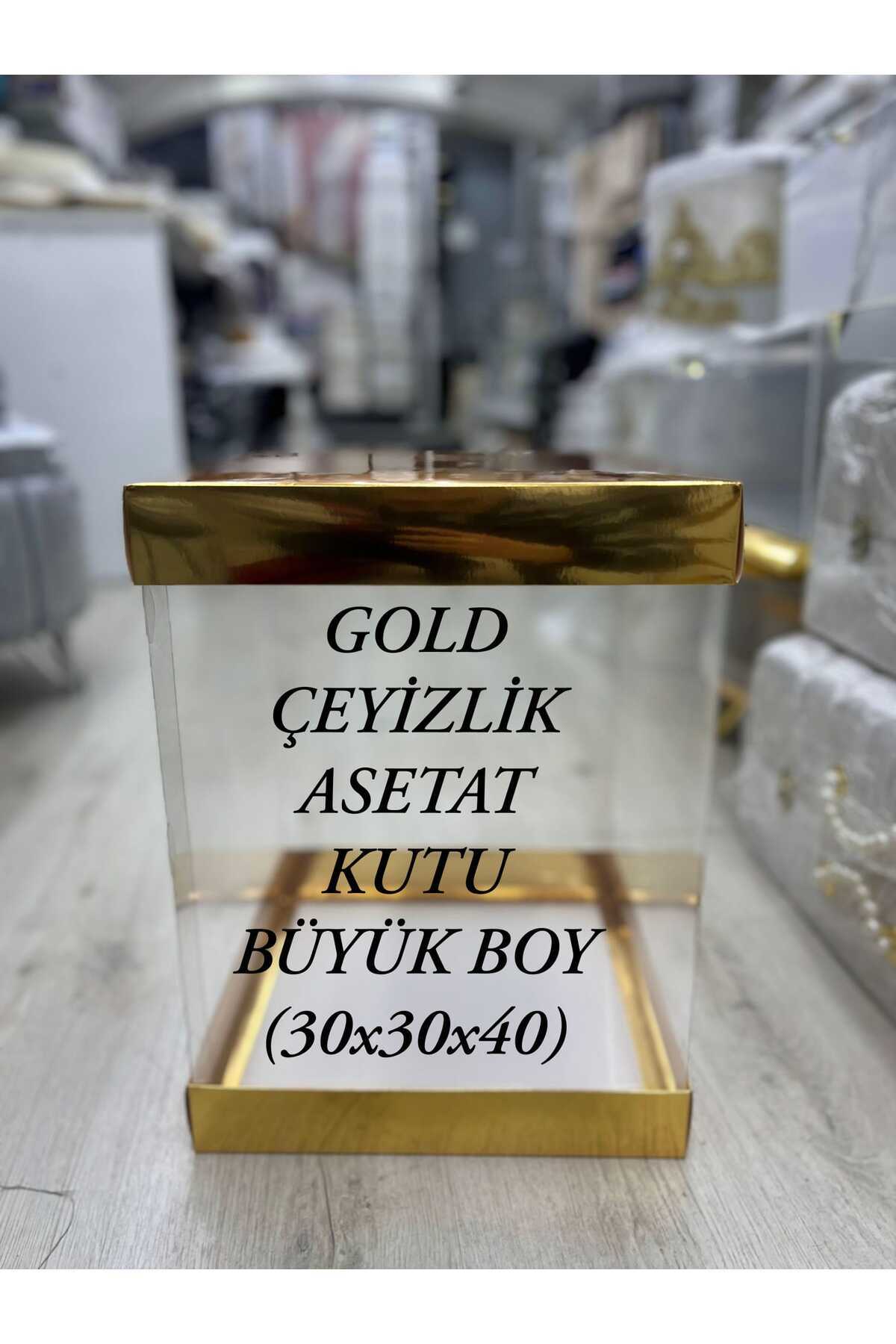 Üstünel Tekstil ÇEYİZLİK BOHÇALIK ASETAT KUTU BÜYÜK BOY .ÇİFT KAPAKLI ASETAT KUTU (1 ADET )