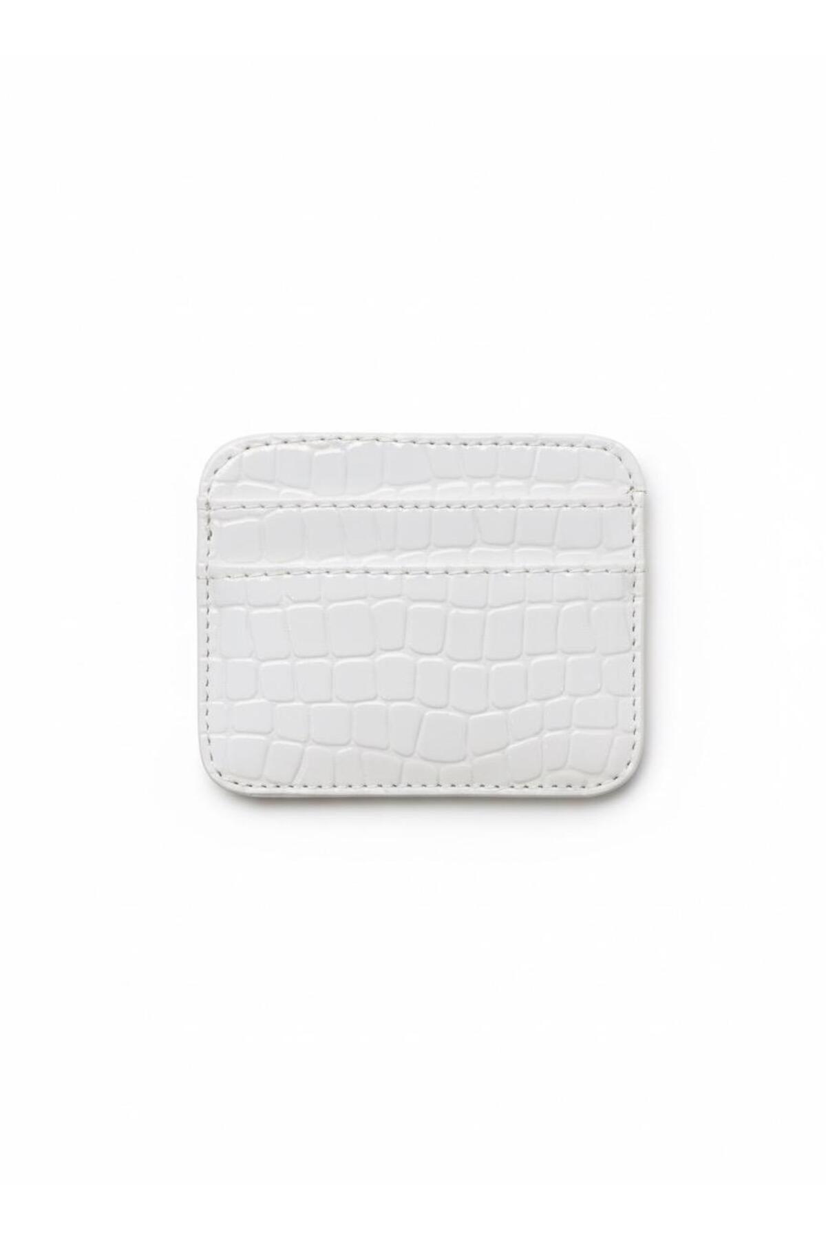 SHIKIRTI Croco Desen Parlak Suni Deri Çift Taraflı Kadın Kartlık (Kutulu Gönderim)