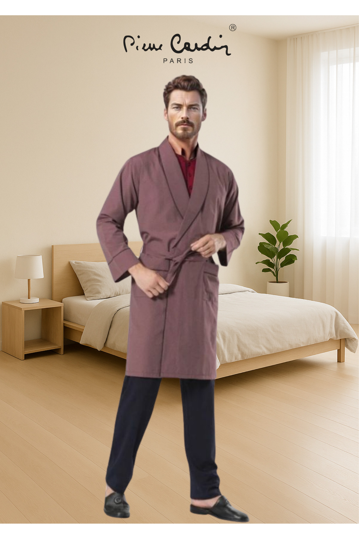 ست پیژامه و لباس خواب مردانه راسته فاق نرمال آستین بلند | پیر کاردین Pierre Cardin TC.PC.55.60.1904 - تصویر 2