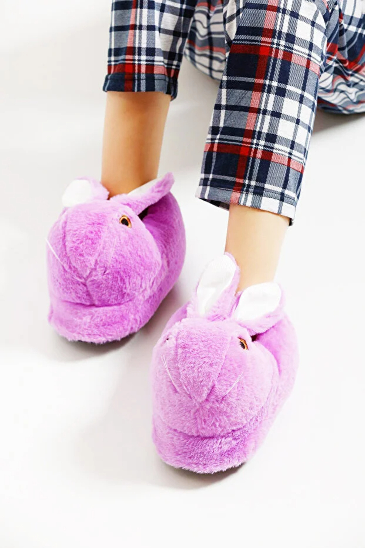 esil shoes ESİL Tavşan Model Kaymaz Taban Rahat Ve Konforlu Kışlık Kadın Panduf