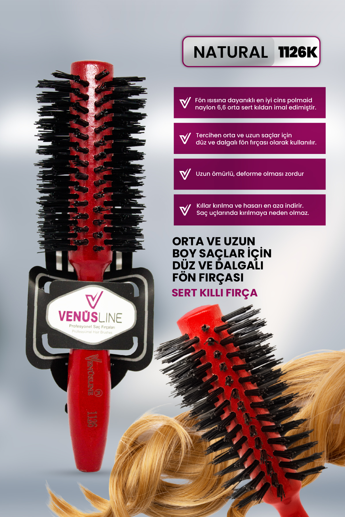VENÜS LİNE VL Venüsline 1126 K Sert Kıllı Orta ve Uzun Boy Saçlar