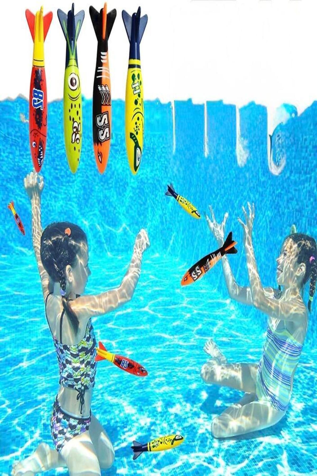 Hyd Çocuk Dalış Oyuncakları Nefes Kapatma Eğitim Oyunu Oyuncak Füze Yüzme Havuzu Banyo Oyuncağı 4 Set fotoğrafı 2 (önizleme)