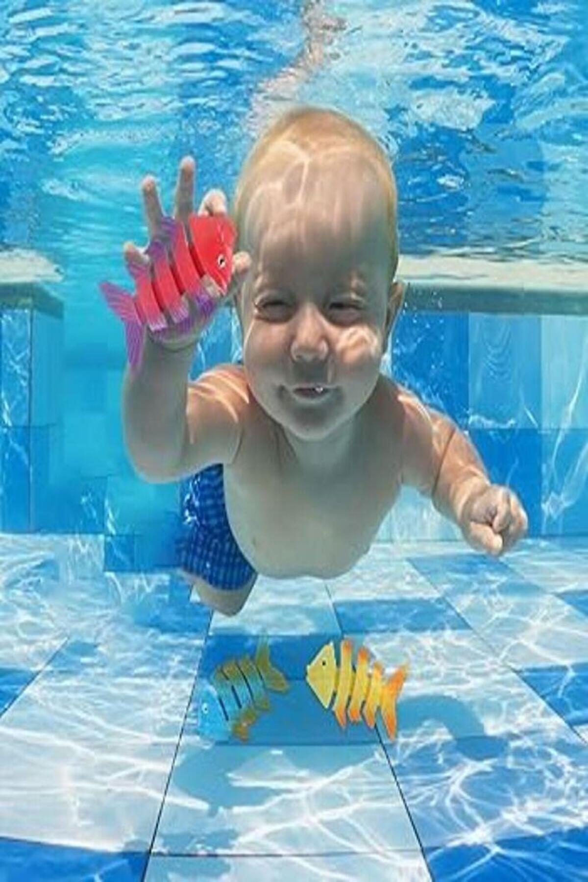 Hyd Çocuk Dalış Oyuncakları Nefes Kapatma Eğitim Oyunu İskelet Balık Yüzme Havuzu Banyo Oyuncağı 4 Set fotoğrafı 4 (önizleme)