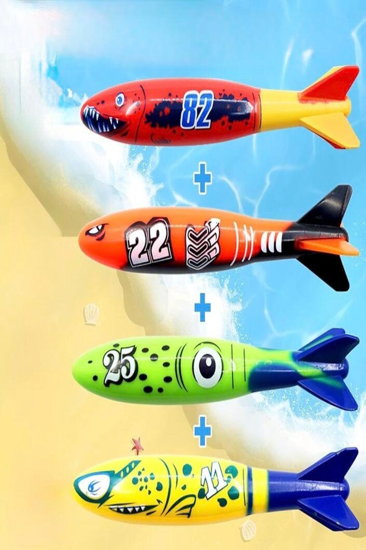 Hyd Çocuk Dalış Oyuncakları Nefes Kapatma Eğitim Oyunu Oyuncak Füze Yüzme Havuzu Banyo Oyuncağı 4 Set fotoğrafı 3 (önizleme)