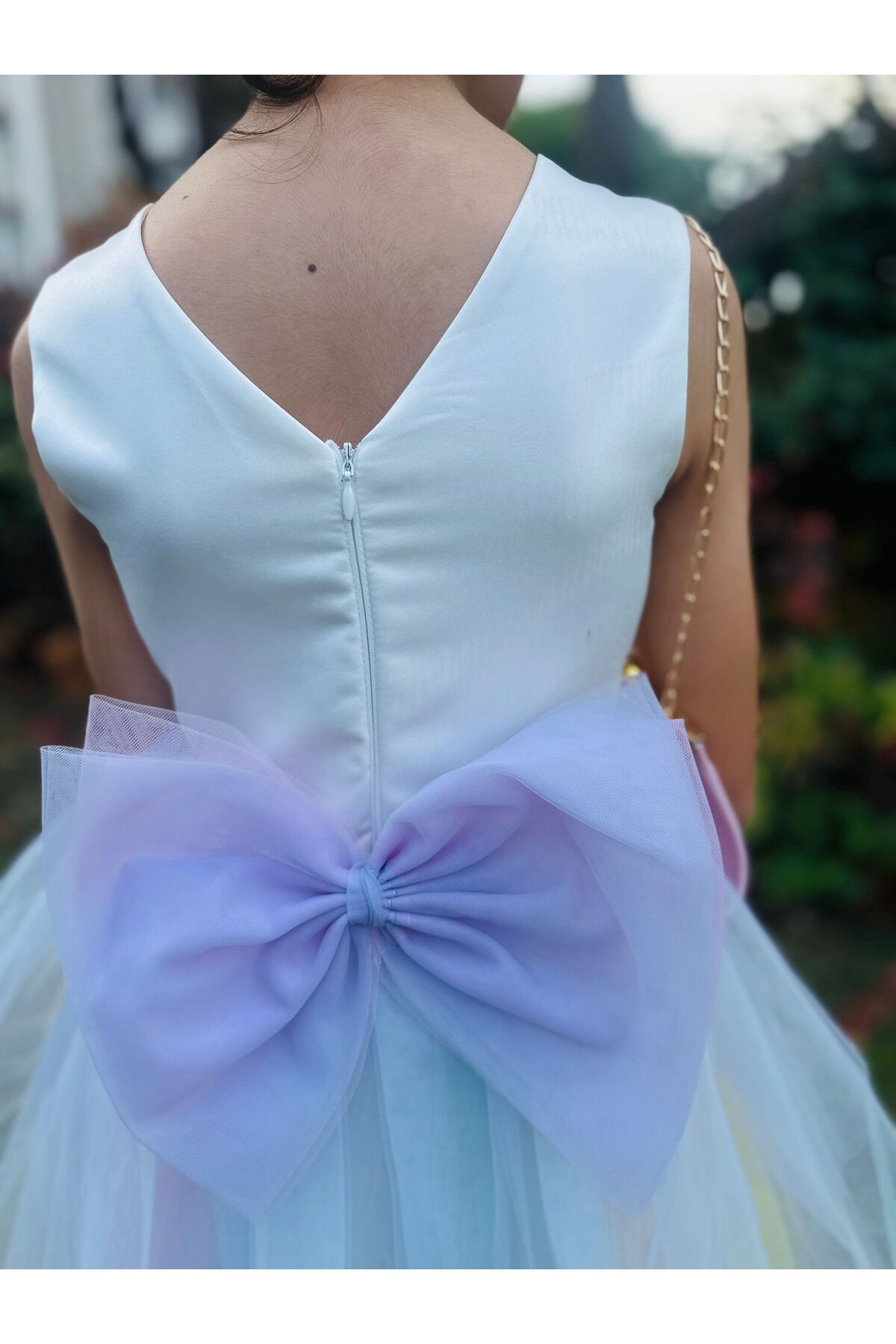 Neva Baby Boutique Unicorn Kostümü Kız Çocuk Tül Elbise Doğum Günü, Düğün Ve Parti Abiyesi (Taç ve çanta hediyeli) fotoğrafı 5 (önizleme)