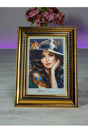 SANAT ÇERÇEVE 10X15cm her eve uyumlu fotoğraf çerçevesi siyah ve altın yaldızlı
