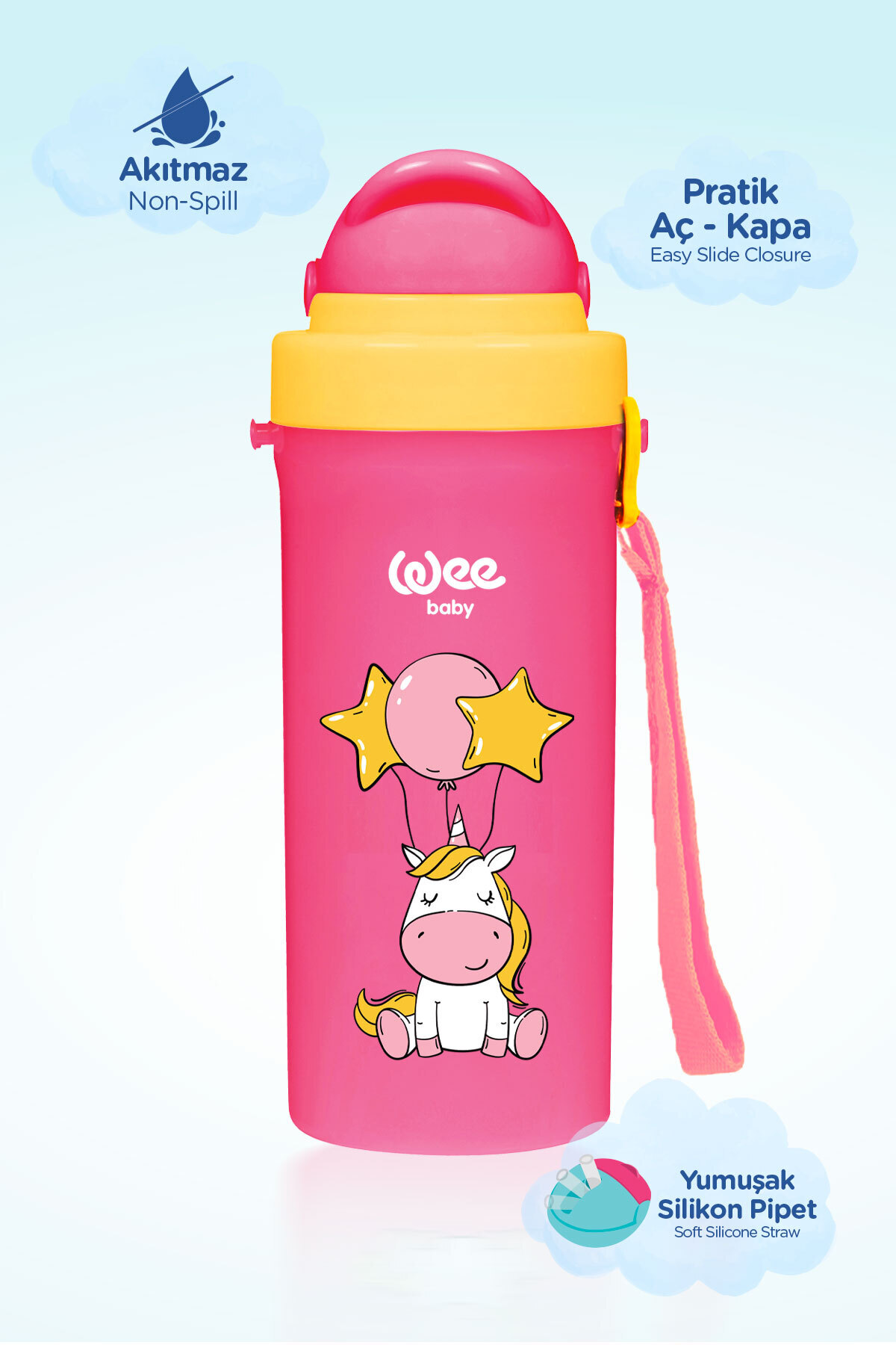 Wee Baby Pipetli Bardak 300 ml 6+ ay Pembe fotoğrafı 3 (önizleme)