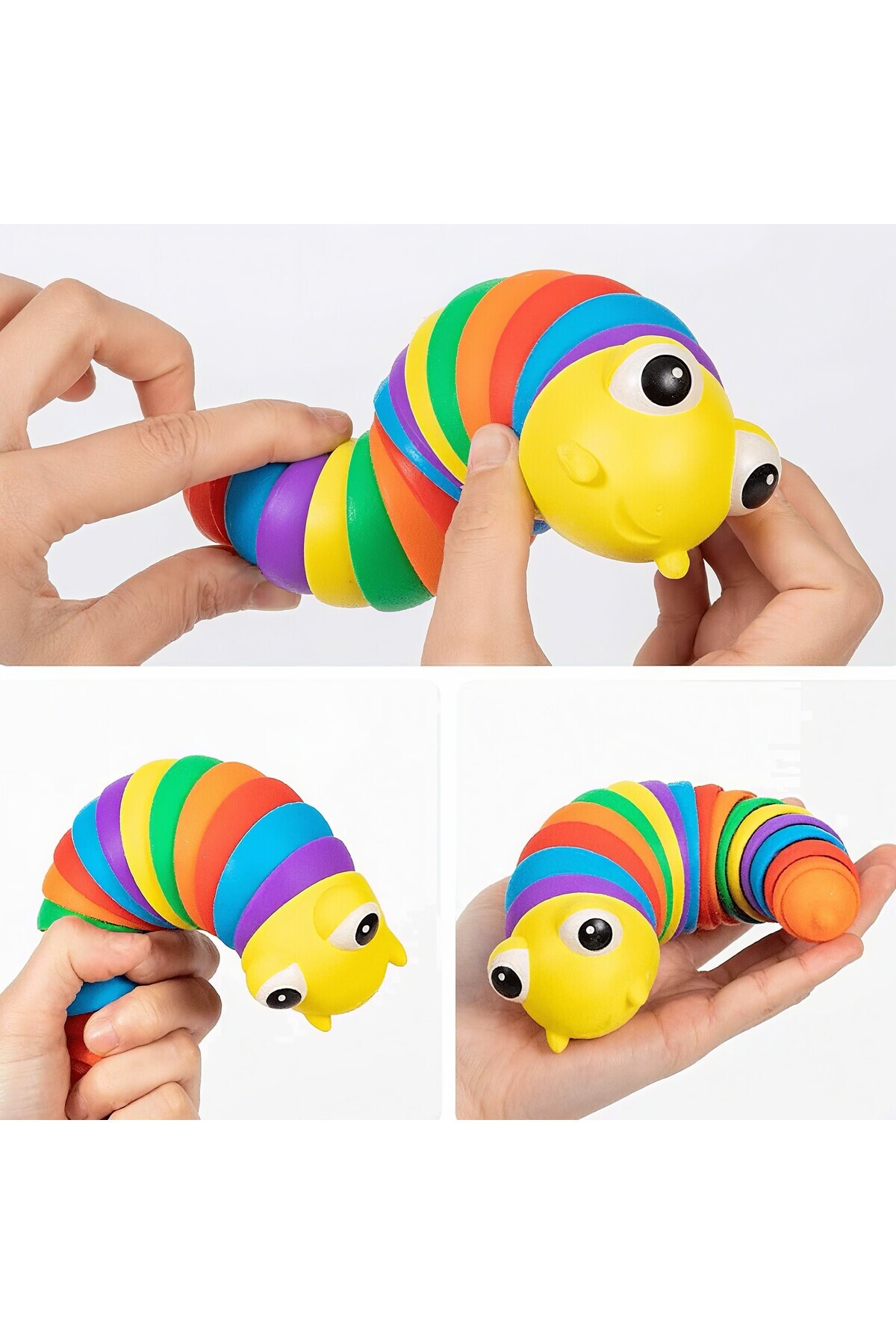 Circle Toys Kıvrılabilen Renkli Tırtıl - Stres Giderici ve Motor Gelişimi Destekleyen Eğitici Oyuncak fotoğrafı 5 (önizleme)
