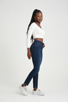 MINCHETTO Slim Mom Kadın Strech Normal Bel 5 Cep Denım Jean Kot Pantolon