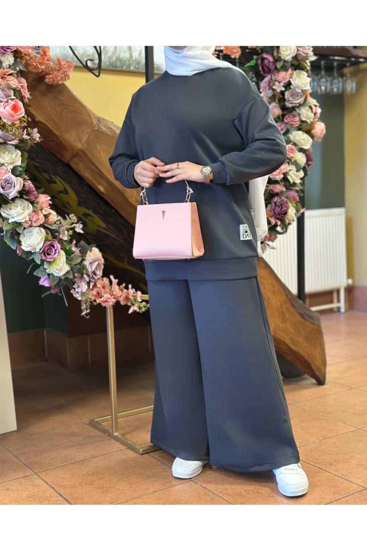 lavanda moda Tesettür Spor giyim Kadın rahat ve şık Eşofman Takımı