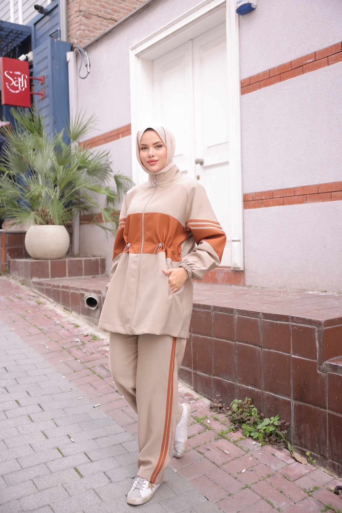 Women's Hijab Tracksuit Set Double Bottom-Top Set