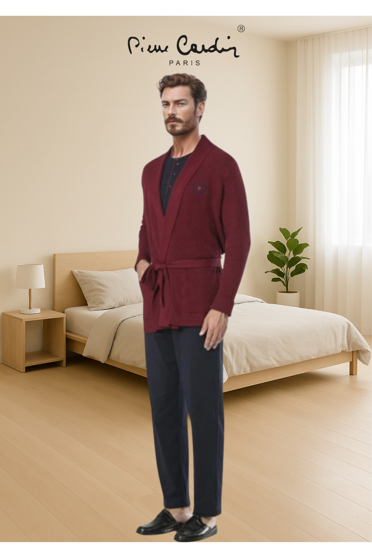 ست پیژامه و لباس خواب مردانه راسته فاق نرمال آستین کوتاه | پیر کاردین Pierre Cardin TC.PC.55.95.1904 - تصویر 2