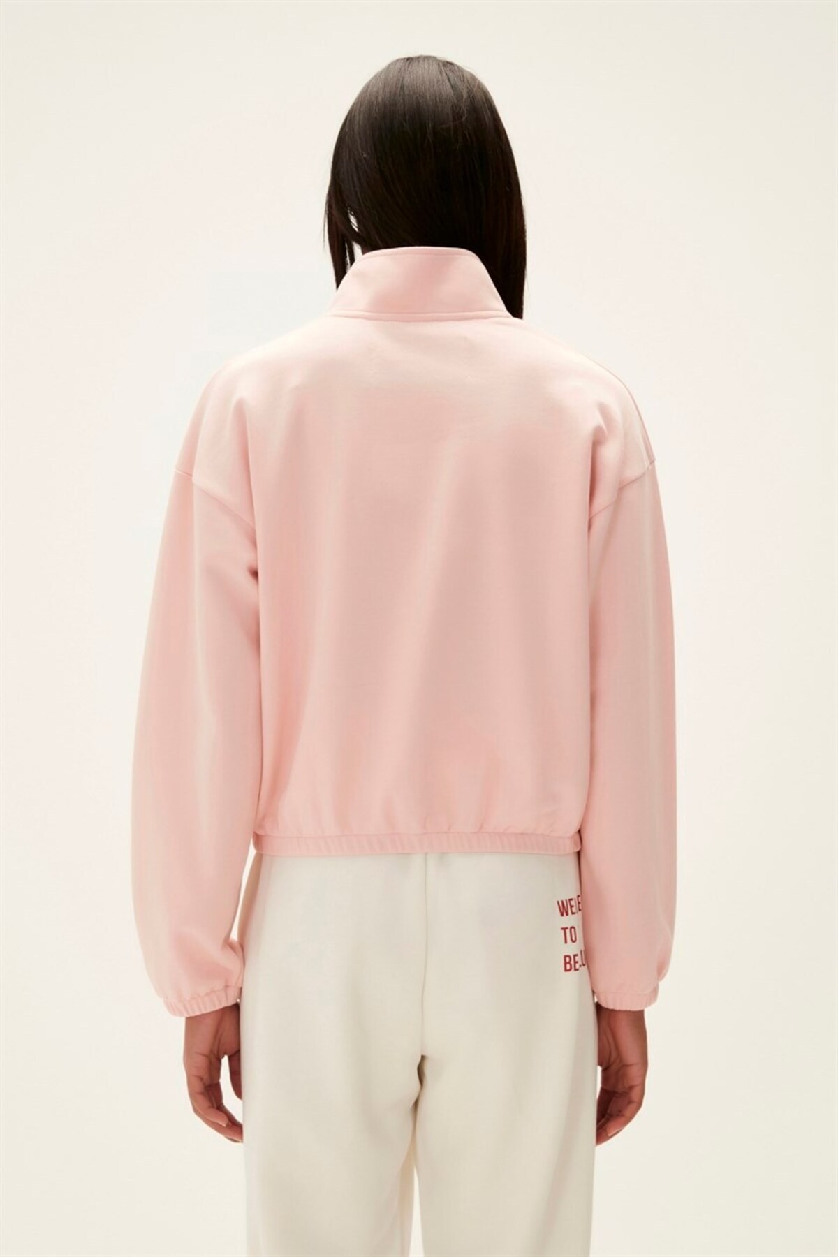 Bad Bear 22.04.12.004-C39 Scarlette Half Zip Kadın Sweatshirt Pembe görsel 4