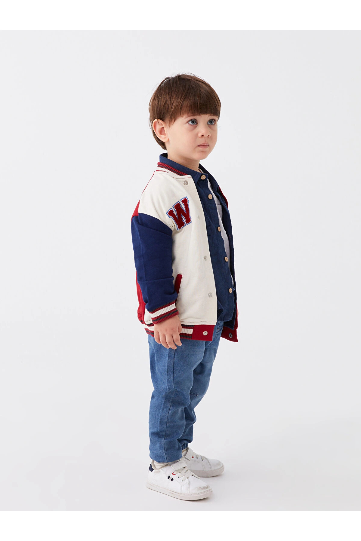 LC Waikiki LCW baby Kırmızı Kolej Yaka Uzun Kollu Erkek Bebek Fermuarlı Sweatshirt fotoğrafı 2 (önizleme)