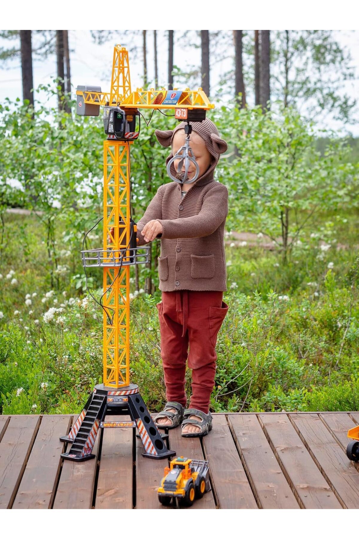 Cici Oyuncak Çocuk Oyuncak Mega Kablo Kumandalı 120 cm Dev Kule Vinç Yük Taşır Indirir