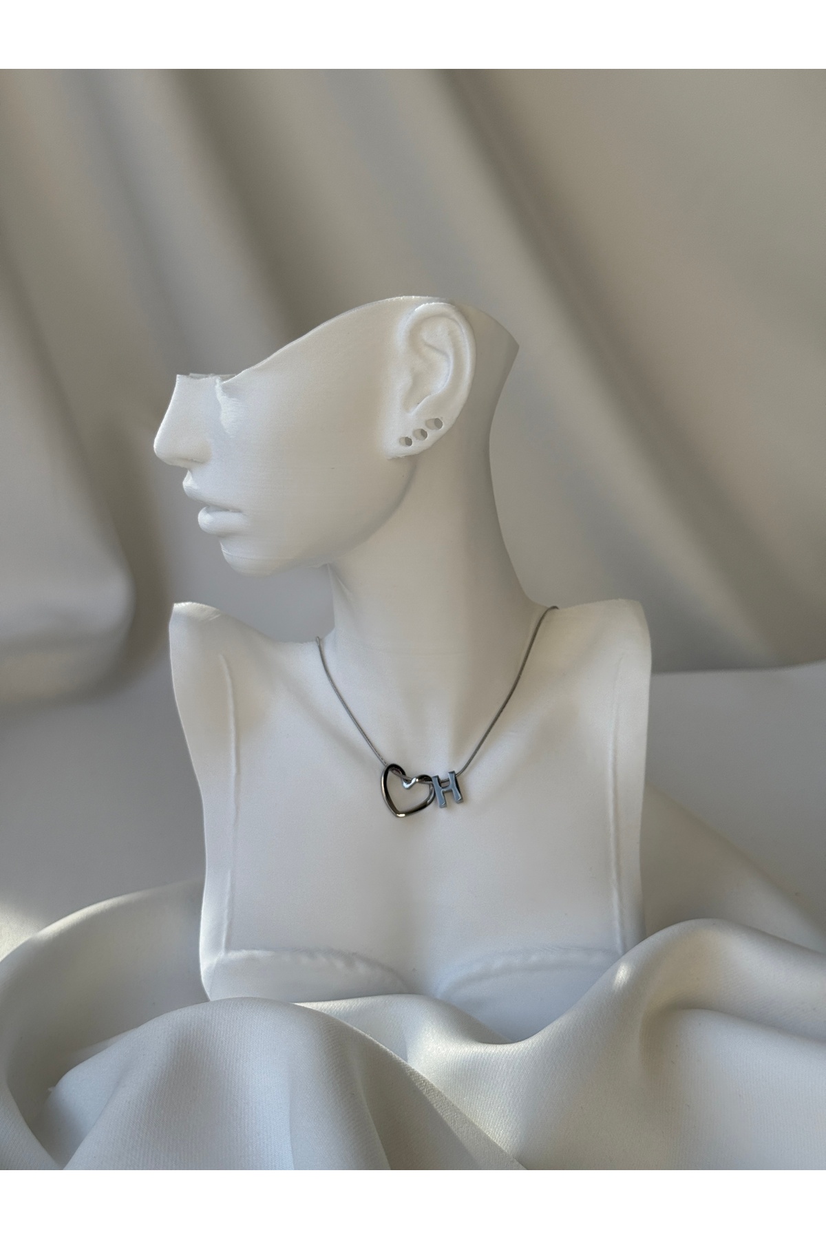 Kalp Harf Kolye — Silver