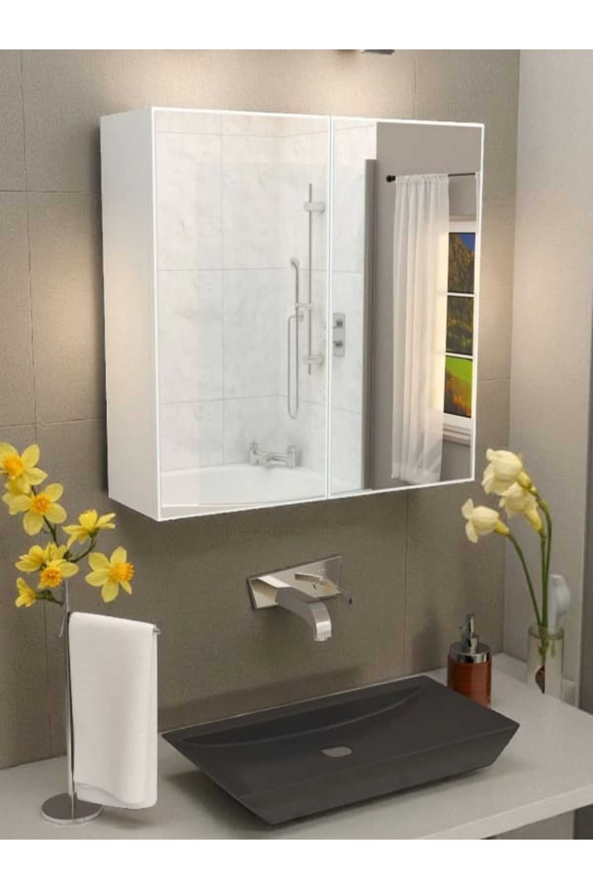 Mirrored Bathroom Cabinet with Two Doors 60X60X15 cm