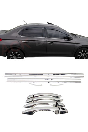 ACK Dizayn PEUGEOT 301/CİTROEN C-ELYSEE ARACA ÖZEL KROM CAM ÇITASI + KROM KAP...