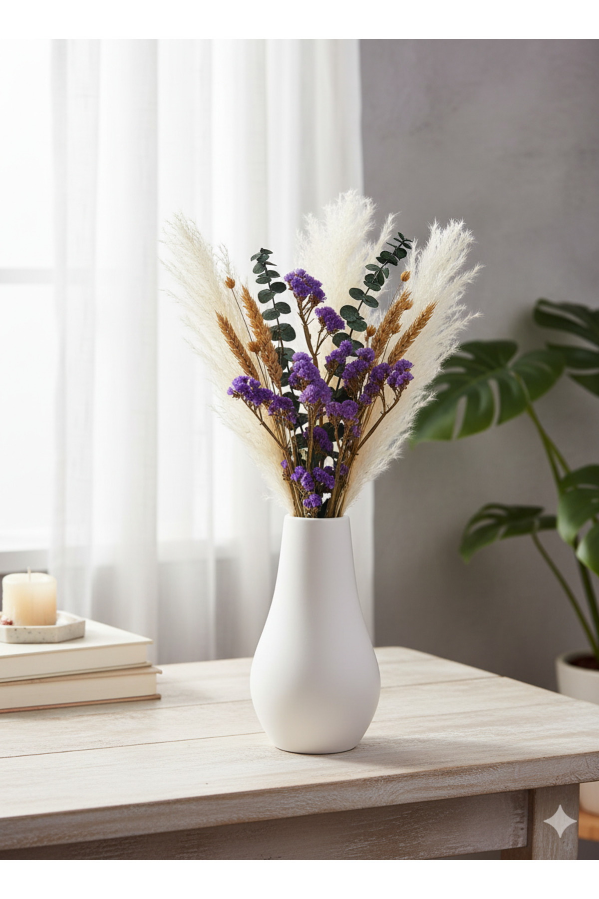 TACTIC Dekoratif Modern Form Taş Vazo - Küçük Boy Şık Masa Üstü Çiçeklik – 13 cm