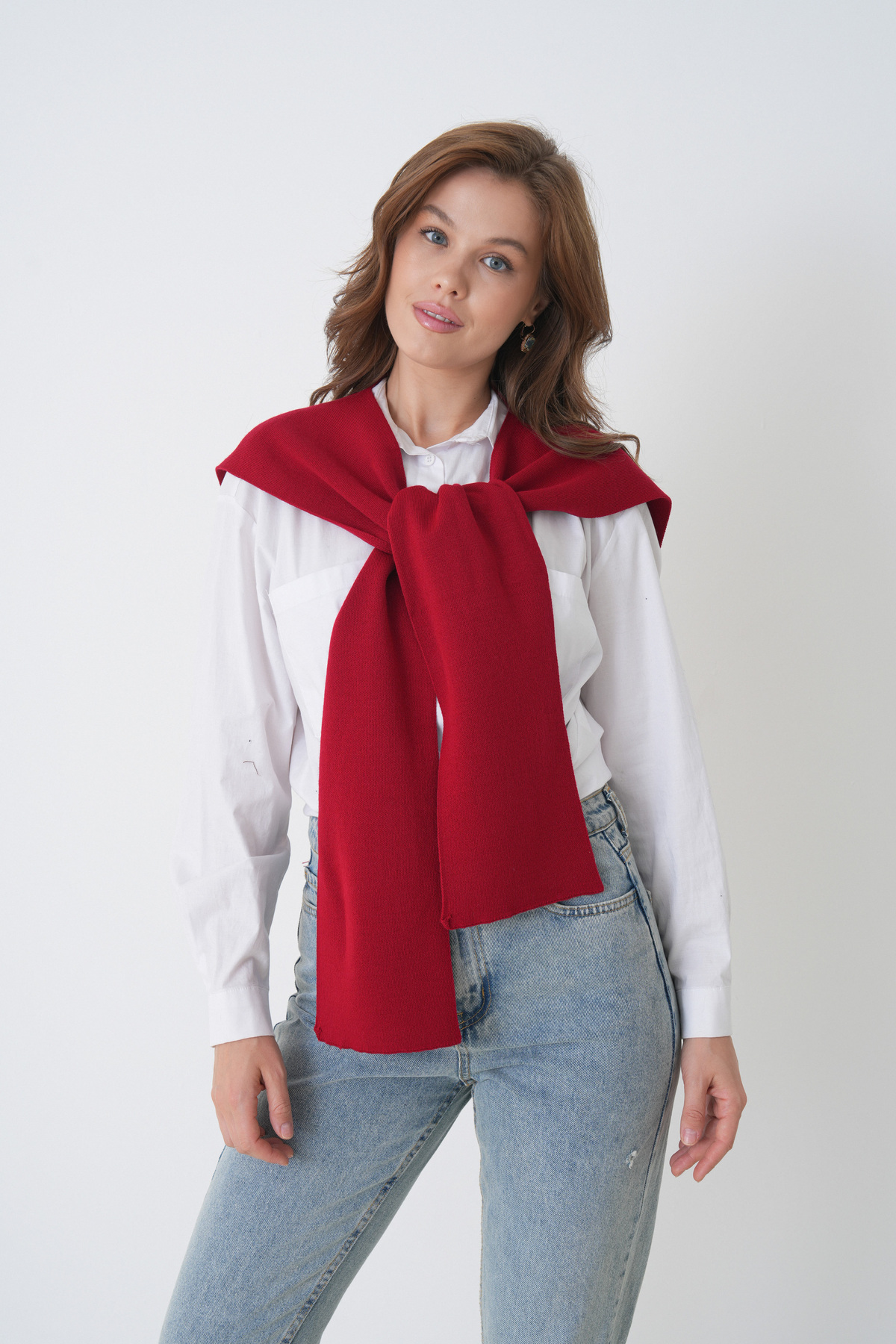 saint majesta  %100 Akrilik Triko Omuz Şalı Kadın Ofis Günlük Moda Atkı- SM2026 - Görsel 5