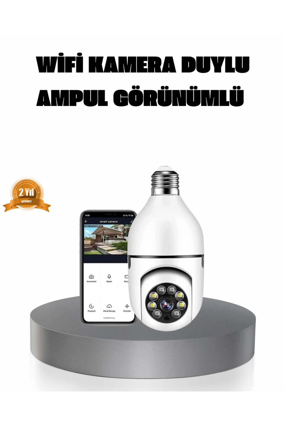TeknoKesgin 360° Akıllı Güvenlik Kamerası – Duya Takılabilir, Wi-Fi Bağlantılı, Hareket Sensörlü