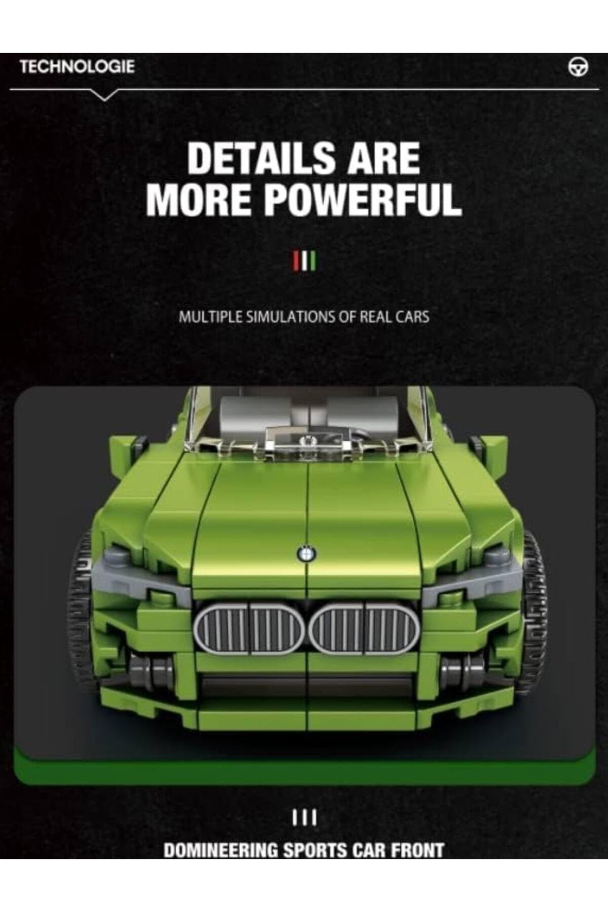 کیت ساخت ماشین اسباببازی، بلوکهای گیرهای، کیت برای ماشین مدل، ماشین مسابقهای، سوپراسپرت