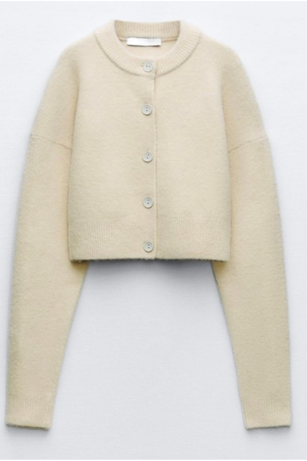 GAJA  Kadın Ekru Dügmeli Hırka Kadın Lussi Crop Örgü Hırka - Görsel 3