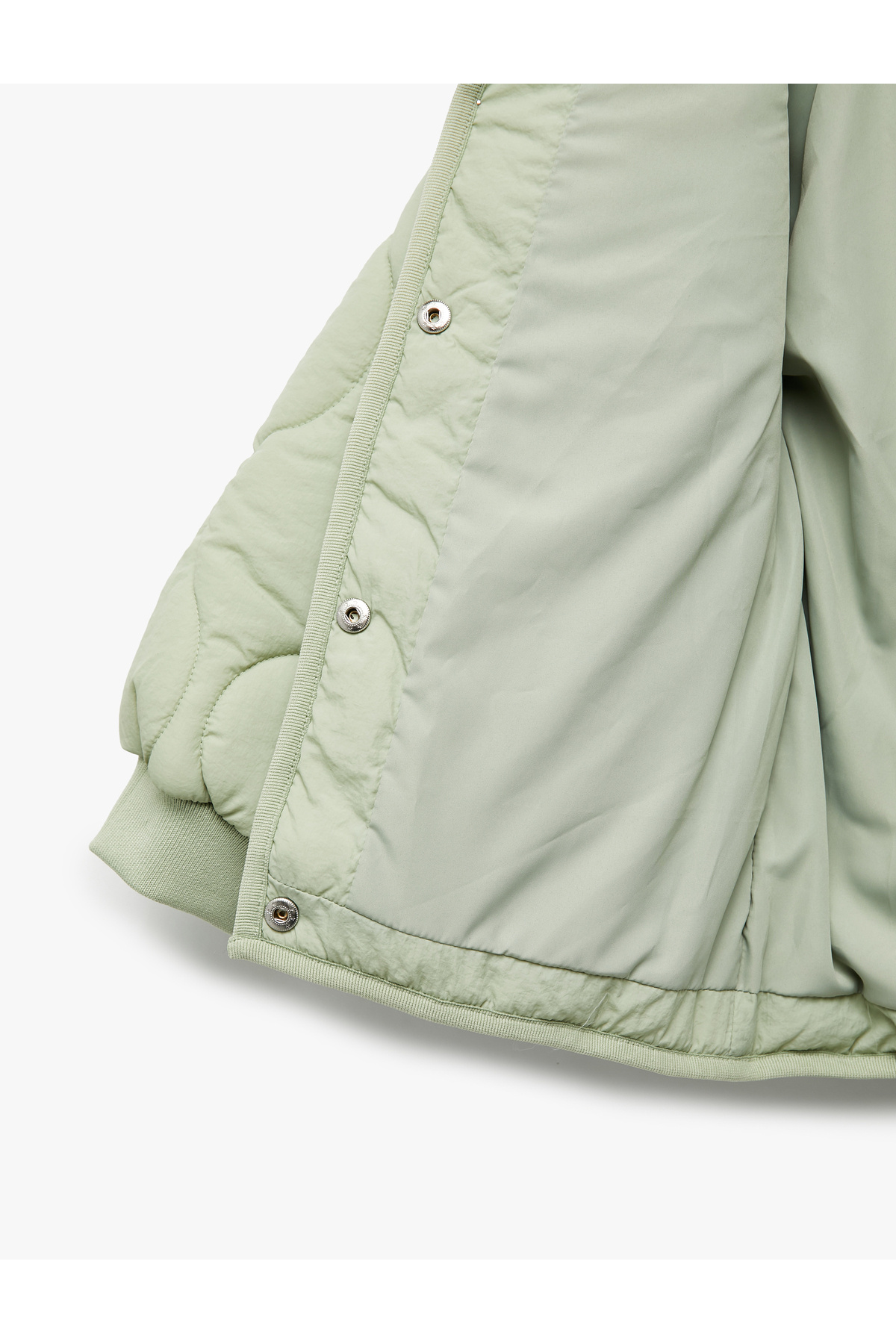 Koton Uzun Kollu Düğmeli Kapşonlu Kapitone Mont fotoğrafı 4 (önizleme)