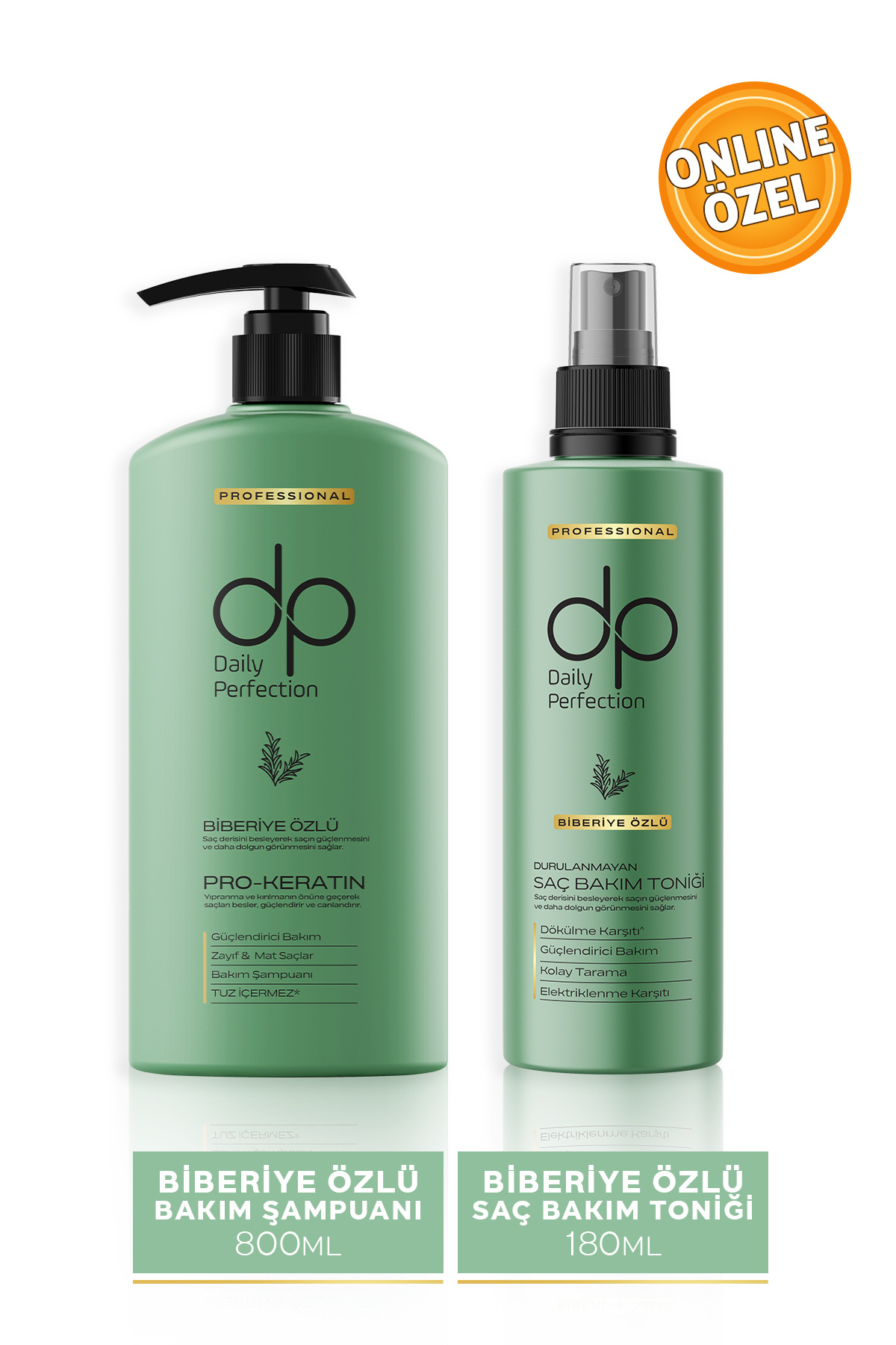 dp Daily Perfection Şampuan Biberiye Özlü 800 ml & Saç Bakım Toniği 180 ml Set
