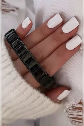 Alsem Siyah Italyan Charm , Italyan Charm Siyah Çelik Esnek Bileklik , Sevgil...