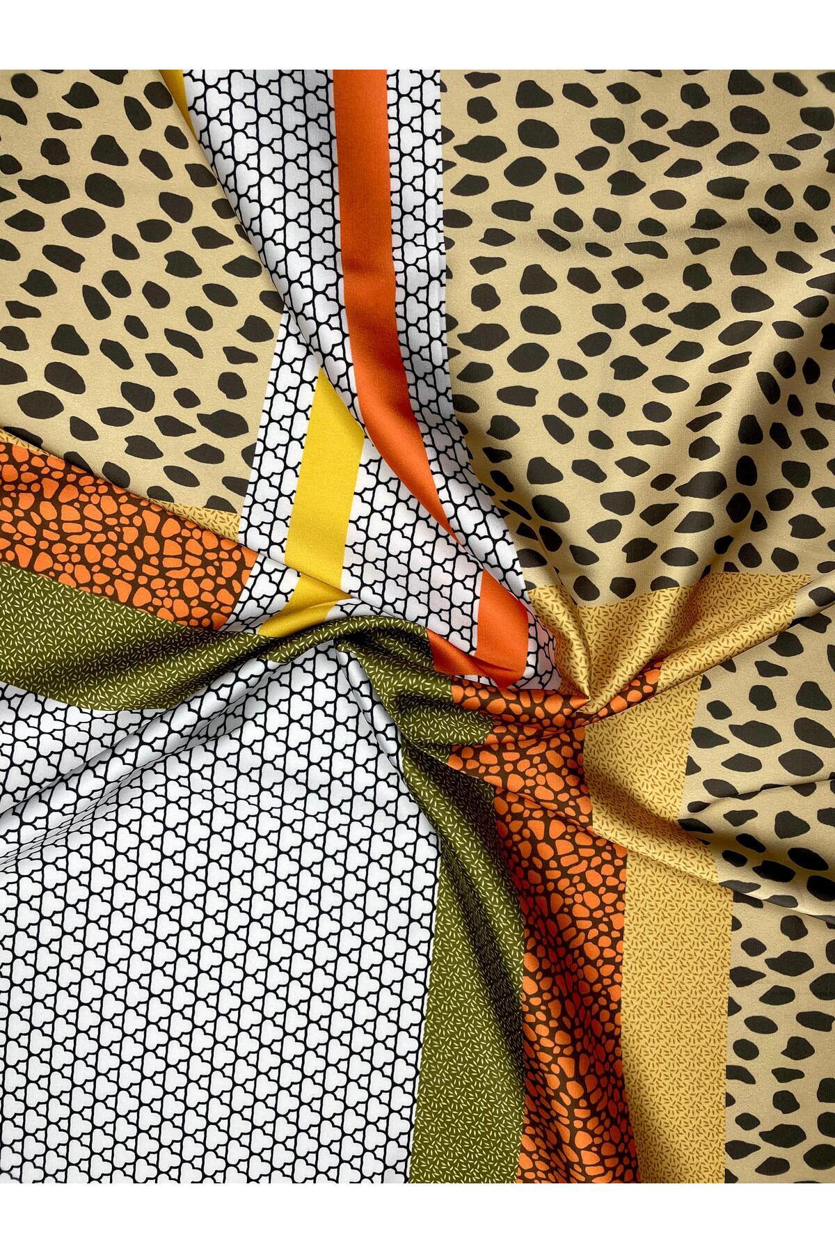 Bolder Nil Scarf Brown/Yellow 70*70 cm Fular Eşarp